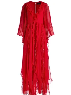Alice and Olivia Day Sunburst Sleeve Maxi Dress-Women Dresses