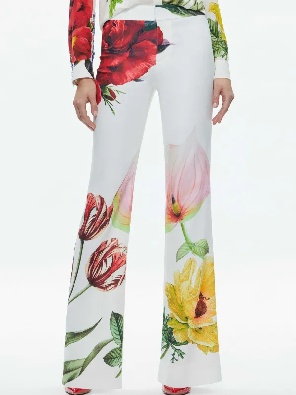 Alice and Olivia Denny Notch Collar Boyfriend Blazer + Livi Mid Rise Trouser-Women Matching Sets