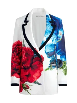 Alice and Olivia Denny Notch Collar Boyfriend Blazer-Women Jackets + Coats