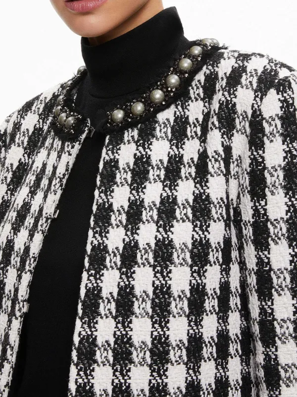 Alice and Olivia Deon Two-Fer Tweed Jacket + Mace Tweed Mini Skort-Women Matching Sets