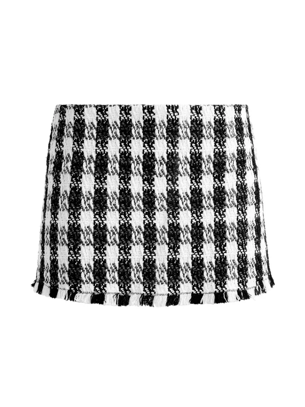 Alice and Olivia Deon Two-Fer Tweed Jacket + Mace Tweed Mini Skort-Women Matching Sets