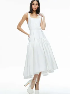 Alice and Olivia Diana Sleeveless Structured Midi Dress-Women Dresses