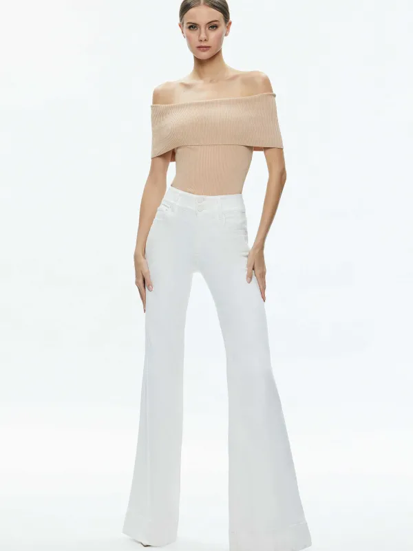 Alice and Olivia Dolan Foldover Sleeveless Pullover-Women Tops