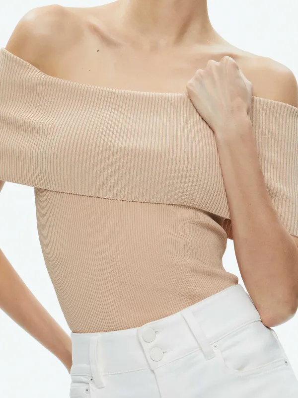 Alice and Olivia Dolan Foldover Sleeveless Pullover-Women Tops
