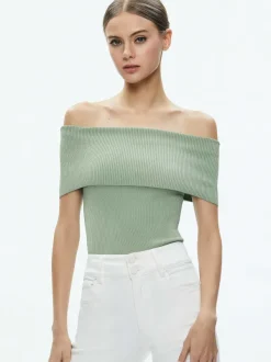 Alice and Olivia Dolan Foldover Sleeveless Pullover-Women Tops