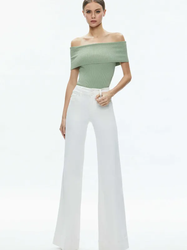 Alice and Olivia Dolan Foldover Sleeveless Pullover-Women Tops