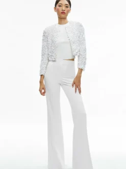 Alice and Olivia Domenica Embellished Mini Gown + Lorna Embellished Cropped Jacket-Women Matching Sets