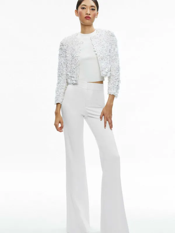 Alice and Olivia Domenica Embellished Mini Gown + Lorna Embellished Cropped Jacket-Women Matching Sets