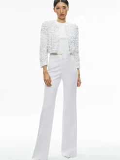 Alice and Olivia Domenica Embellished Mini Gown + Lorna Embellished Cropped Jacket-Women Matching Sets