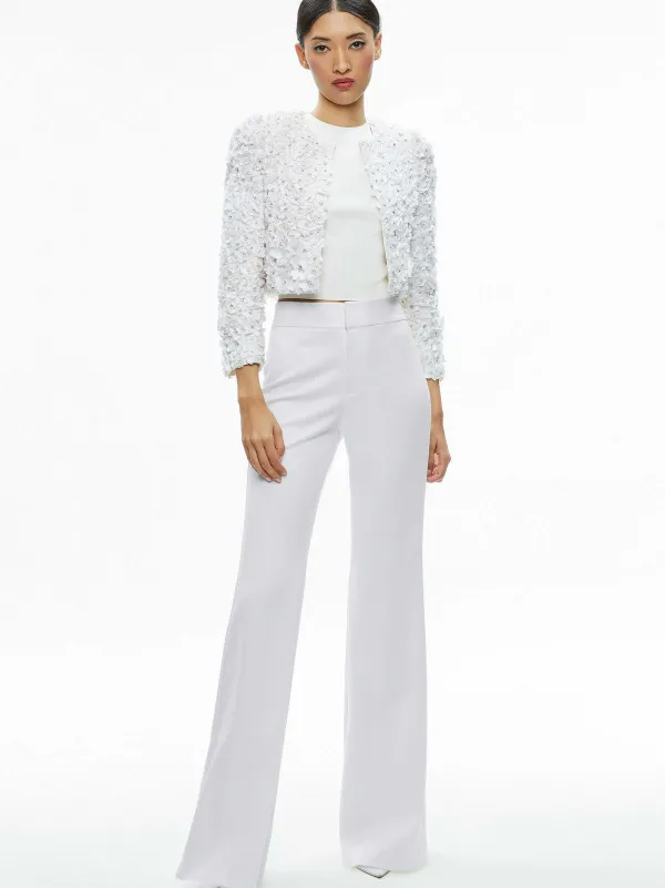 Alice and Olivia Domenica Embellished Mini Gown + Lorna Embellished Cropped Jacket-Women Matching Sets