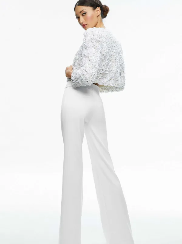 Alice and Olivia Domenica Embellished Mini Gown + Lorna Embellished Cropped Jacket-Women Matching Sets