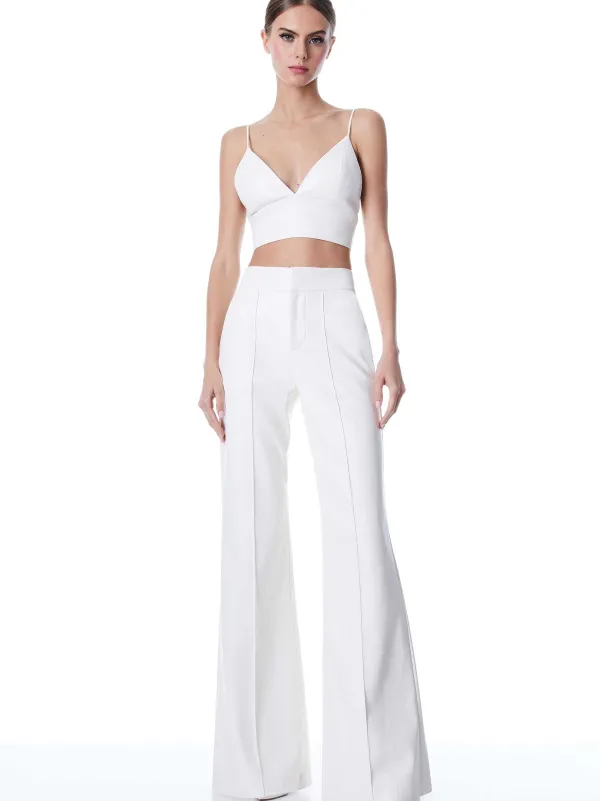 Alice and Olivia Dylan Vegan Leather Wide Leg Pant-Women Pants