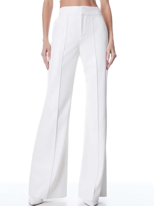 Alice and Olivia Dylan Vegan Leather Wide Leg Pant-Women Pants