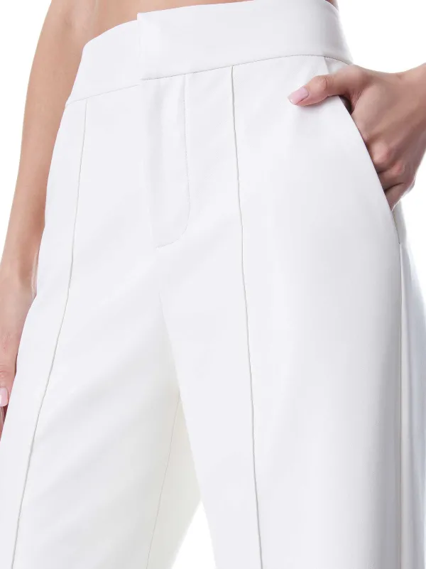Alice and Olivia Dylan Vegan Leather Wide Leg Pant-Women Pants