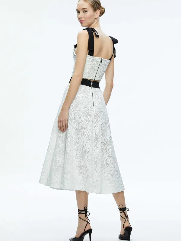 Alice and Olivia Earla Lace Midi Skirt-Women Skirts