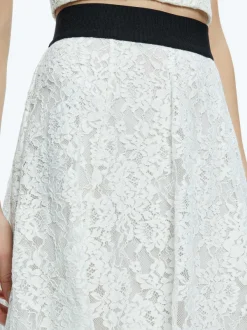 Alice and Olivia Earla Lace Midi Skirt-Women Skirts