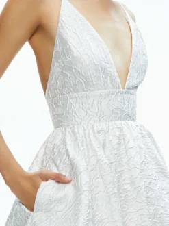 Alice and Olivia Ellamae Deep V-Neck Dress-Women Dresses