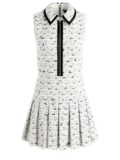 Alice and Olivia Ellis Tweed Box Pleat Dress-Women Dresses