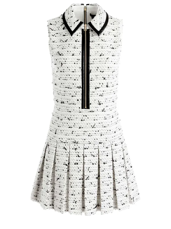 Alice and Olivia Ellis Tweed Box Pleat Dress-Women Dresses