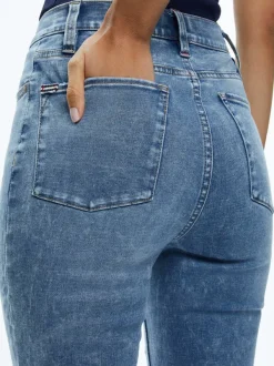 Alice and Olivia Emmie Mid Rise Clam Digger Jean-Women Pants