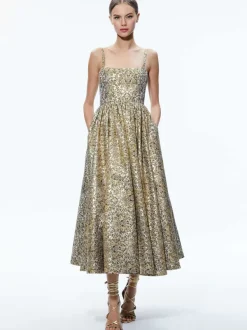 Alice and Olivia Fay Midi Dress-Women Dresses