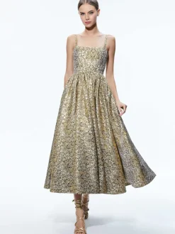 Alice and Olivia Fay Midi Dress-Women Dresses