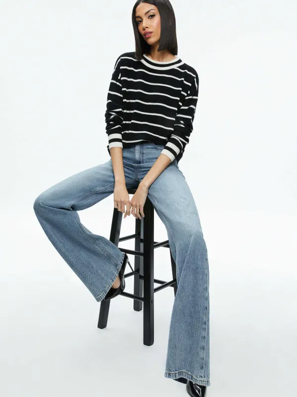 Alice and Olivia Fila Crewneck Pullover-Women Sweaters