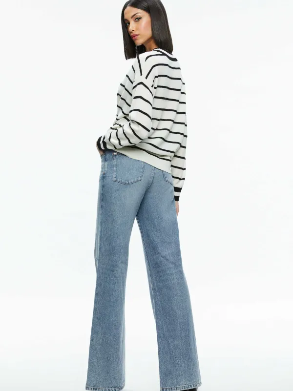 Alice and Olivia Fila Crewneck Pullover-Women Sweaters