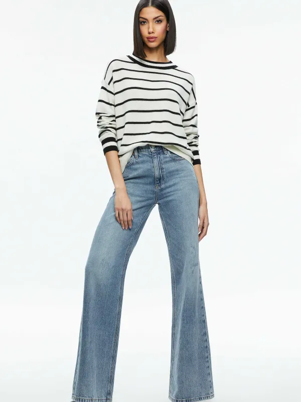 Alice and Olivia Fila Crewneck Pullover-Women Sweaters