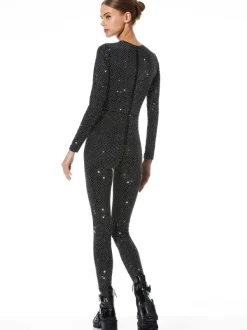 Alice and Olivia Freddie Crewneck Embellished Catsuit-Women Jumpsuits