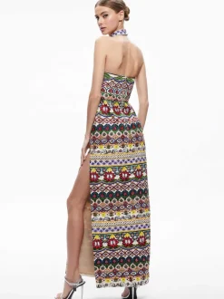 Alice and Olivia Georgie Choker Strapless Gown-Women Dresses