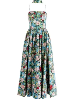 Alice and Olivia Glynis Spaghetti Strap Scarf Midi Dress-Women Dresses
