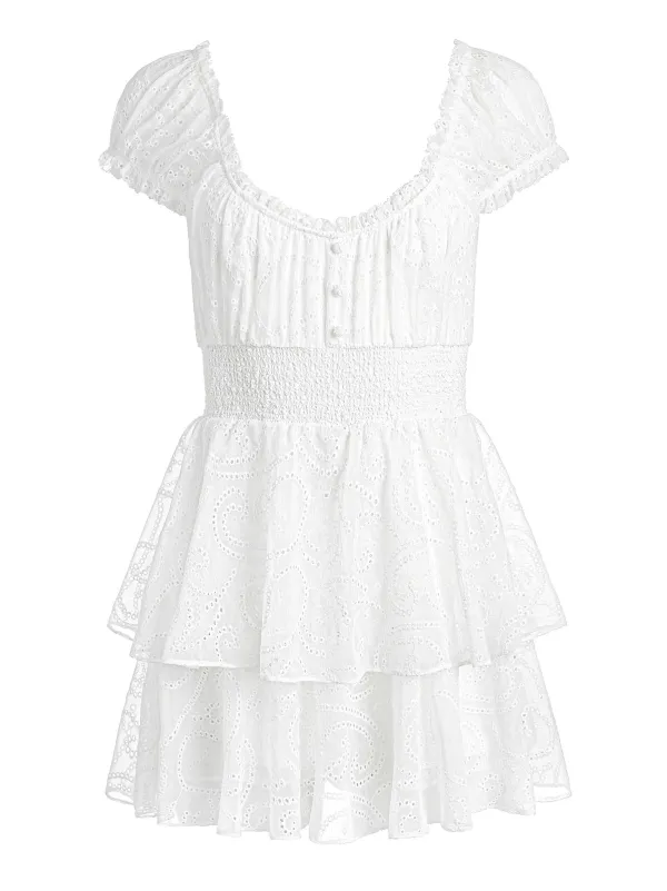 Alice and Olivia Gracie Ruffle Romper-Women Jumpsuits