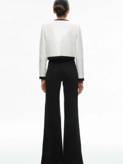Alice and Olivia Gwyneth Embellished Cropped Bow Jacket-Women Jackets + Coats