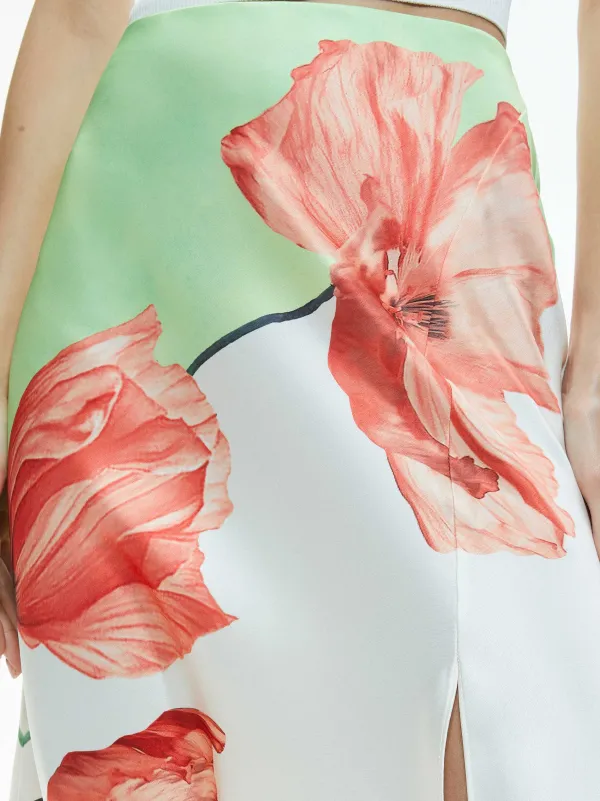 Alice and Olivia Harmony Drapey Slit Asymmetric Skirt-Women Skirts