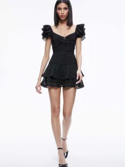 Alice and Olivia Hartford Smocked Bustier Romper-Women Jumpsuits