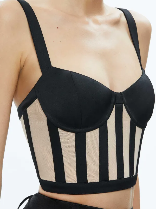 Alice and Olivia Helene Striped Bustier Top-Women Tops