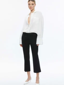 Alice and Olivia Janis Low Rise Cropped Flare Pant-Women Pants