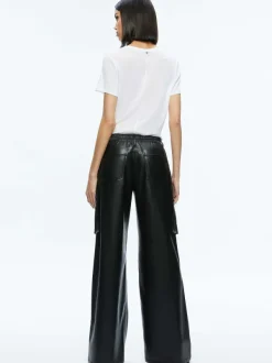 Alice and Olivia Joette Vegan Leather Cargo Pant-Women Pants