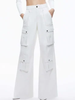 Alice and Olivia Joette Vegan Leather Cargo Pant-Women Pants