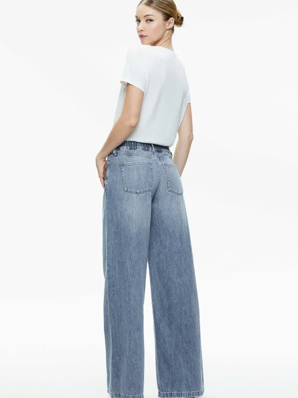 Alice and Olivia Jojo Low Rise Full Length 5 Pocket Jean-Women Pants