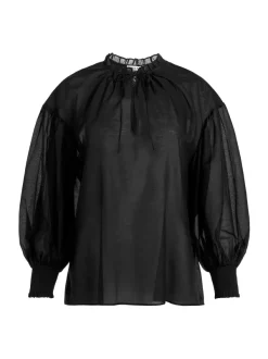 Alice and Olivia Julius Voluminous Blouson Sleeve Blouse-Women Tops