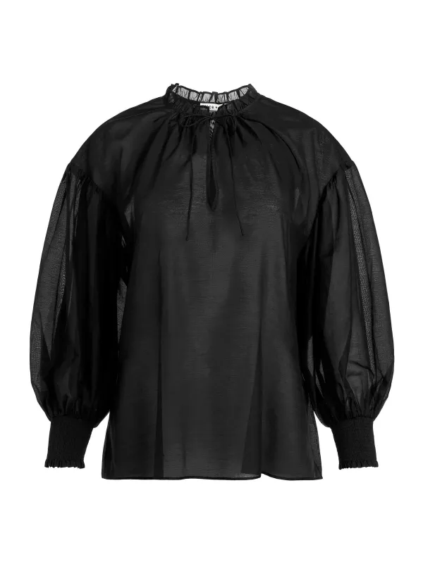 Alice and Olivia Julius Voluminous Blouson Sleeve Blouse-Women Tops