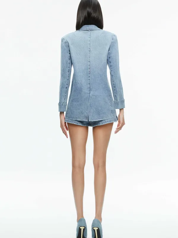 Alice and Olivia Justine Rolled Cuff Blazer-Women Jackets + Coats