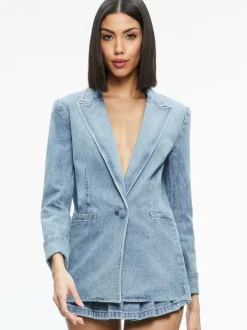 Alice and Olivia Justine Rolled Cuff Blazer-Women Jackets + Coats