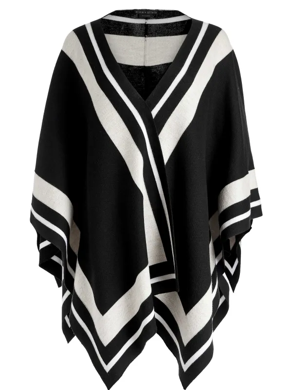 Alice and Olivia Kamala Stripe Poncho-Women Sweaters