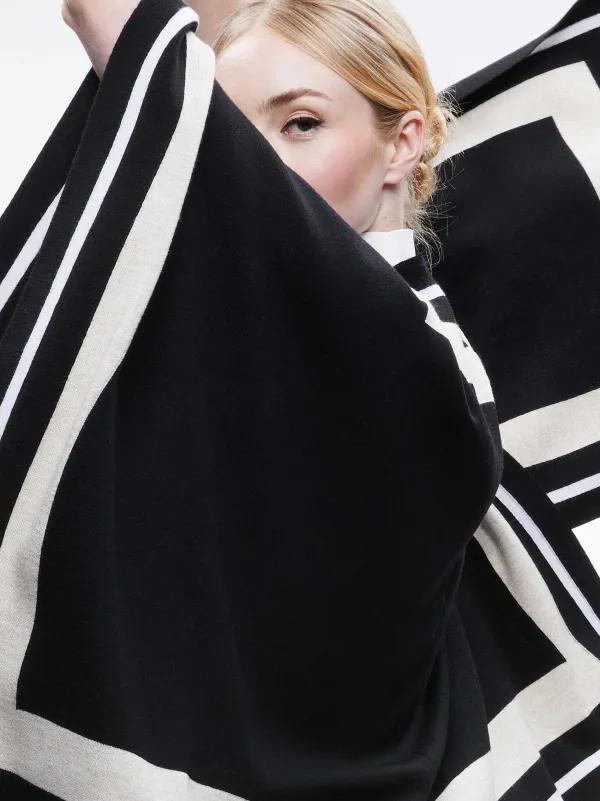 Alice and Olivia Kamala Stripe Poncho-Women Sweaters