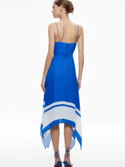 Alice and Olivia Kayson V-Neck Handkerchief Hem Dress-Women Dresses