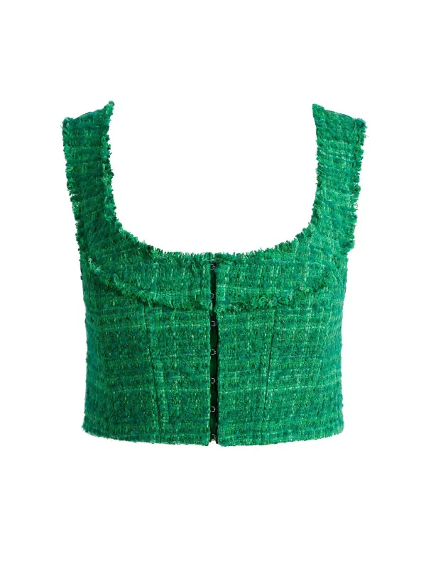 Alice and Olivia Kensie Scoop Neck Cropped Bustier + Riley Mini Skirt-Women Matching Sets