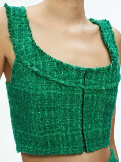 Alice and Olivia Kensie Scoop Neck Cropped Bustier + Riley Mini Skirt-Women Matching Sets